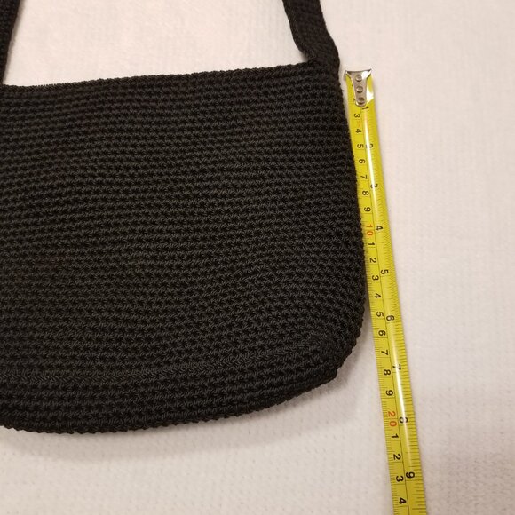 The Sak Crossbody Crochet Bag Black Satchel Small Side Purse Full Zip - Picture 11 of 13